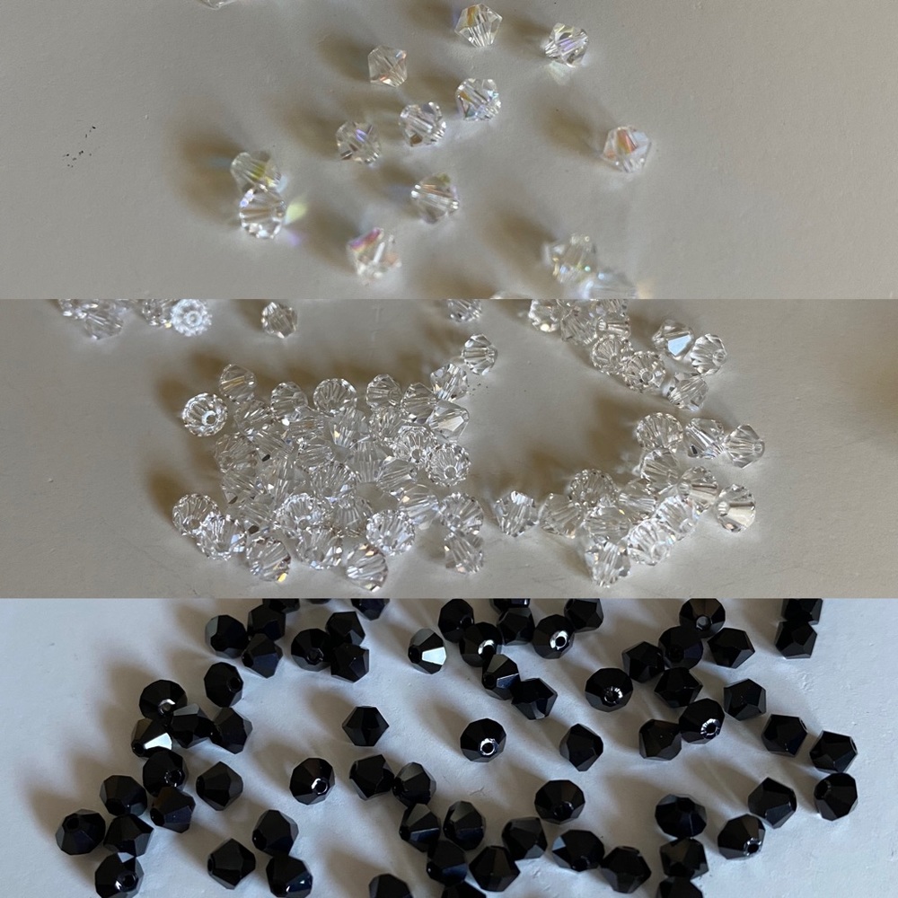 Swarovski Beading 4mm Clear/Jet Crystal Bundle